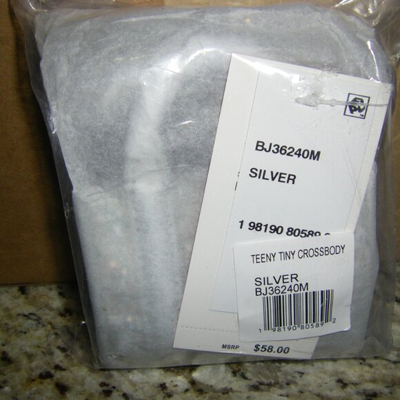 Betsey Johnson Kitsch Teeny Tiny Micro (MINI) Crossbody Bag Silver Crystals NWT - Picture 7 of 12